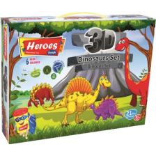 Heroes 3D Dinazor Set 6 Renkli Oyun Hamuru ERN-568