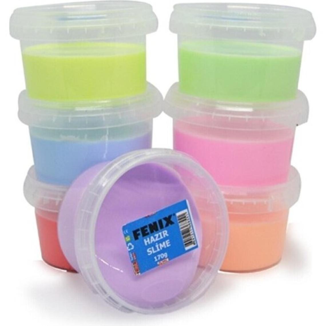Fenix Yuvarlak Kutuda 6 Renk Hazır Slime - Hazır Slaym - 6X170GR Toplam 1020GR.HSX