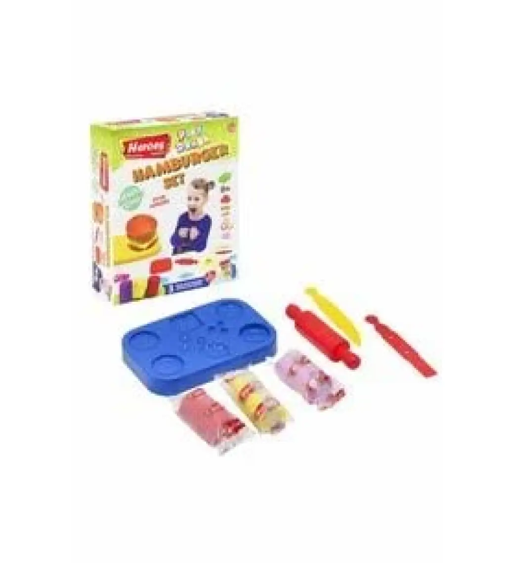 Heroes Play Dough Üç Renk Hamburger Set (Oyun Hamuru)