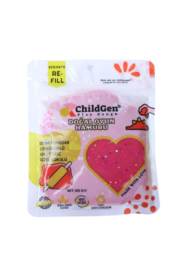ChildGen Doğal Oyun Hamuru - 6lı 6X125 gr Vakumlu Kartuş Paket - (Ecopack-Refill)