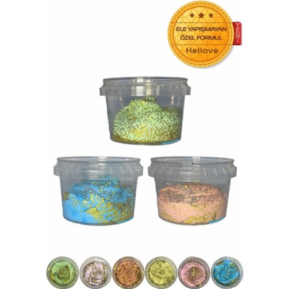 Simli Slime Ele Yapışmayan Slime Slaym Oyun Hamuru 2 Renk Pofuduk Slime
