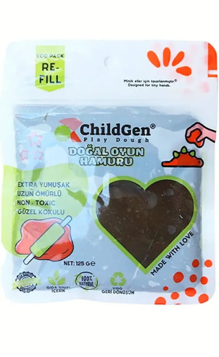 Doğal Oyun Hamuru - 9’lu 9x125 Gram Vakumlu Kartuş Paket - (ecopack-refill)