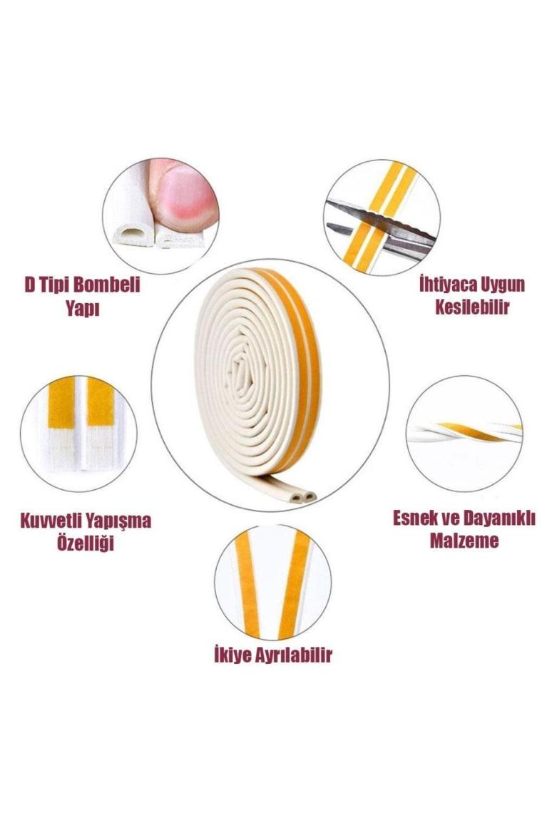 Kapı Pencere Bandı Fitili Yapışkanlı Soğuk Izolasyon Bant 25x2=50 Metre (beyaz)