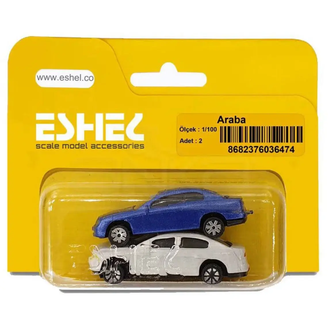 Eshel Maket Araba 1/100 Ölçekli 2'li