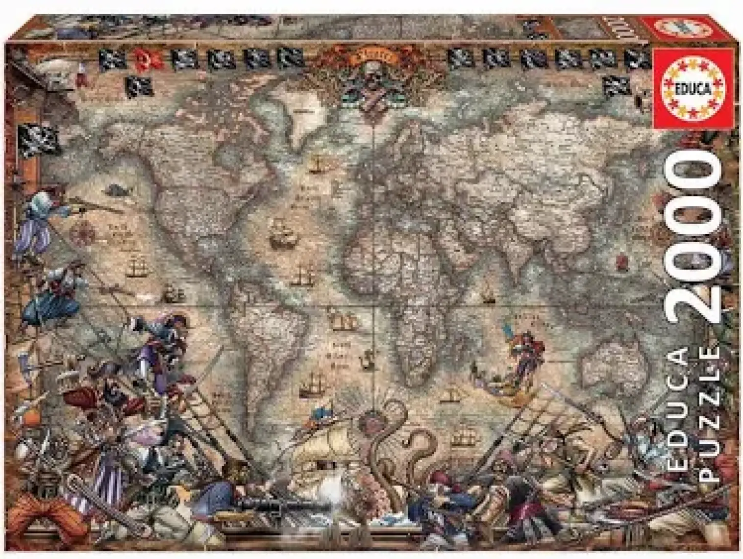 Educa Pirates Map 2000 Parça Puzzle NO.18008