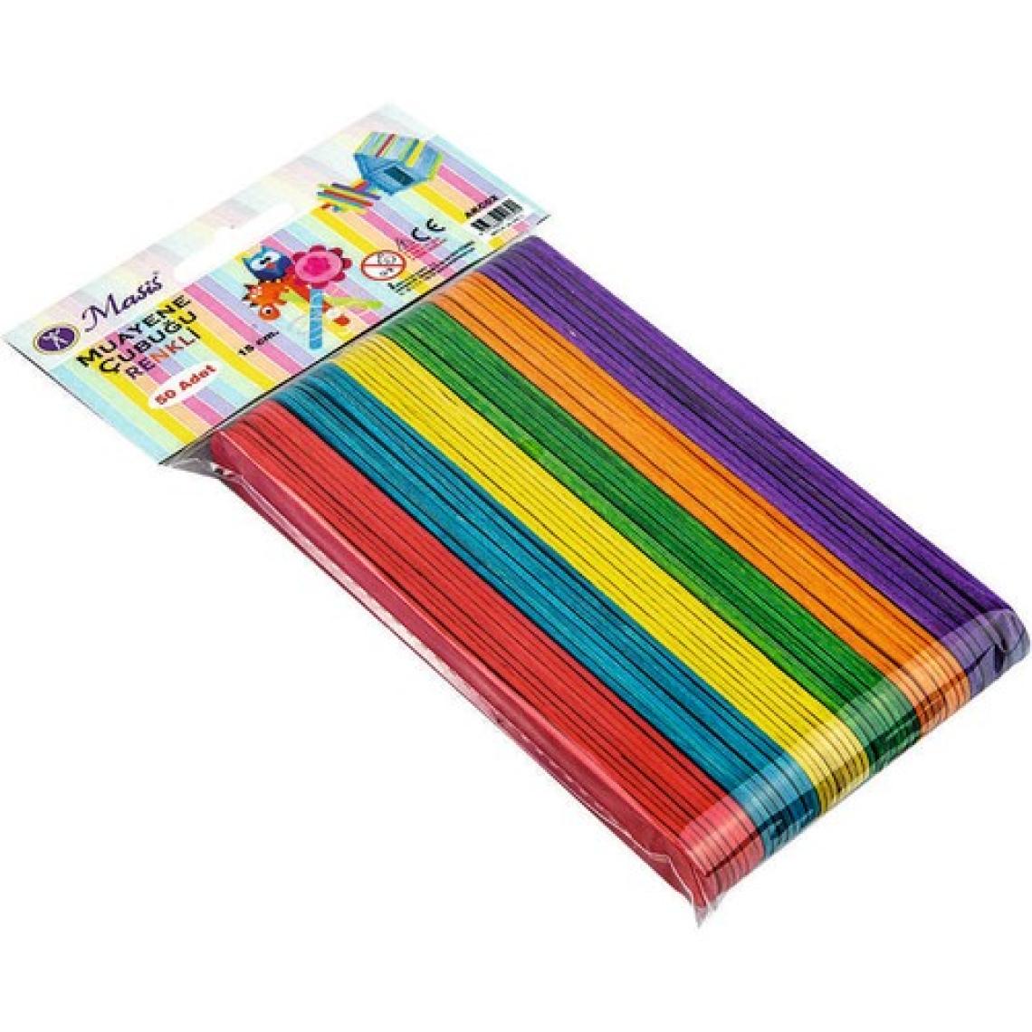 Aremed Renkli Ahşap Dil Çubuğu (Abeslang) - 50 Adet