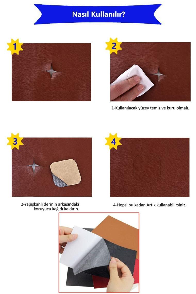 Direkt-Al Arkası Yapışkanlı Suni Deri 45 x100 cm. 8 Renk Seçenekli