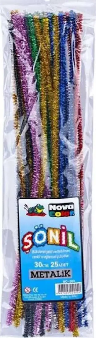 Nova Color Şönil Tüylü Tel Metalik 25'li 30 cm
