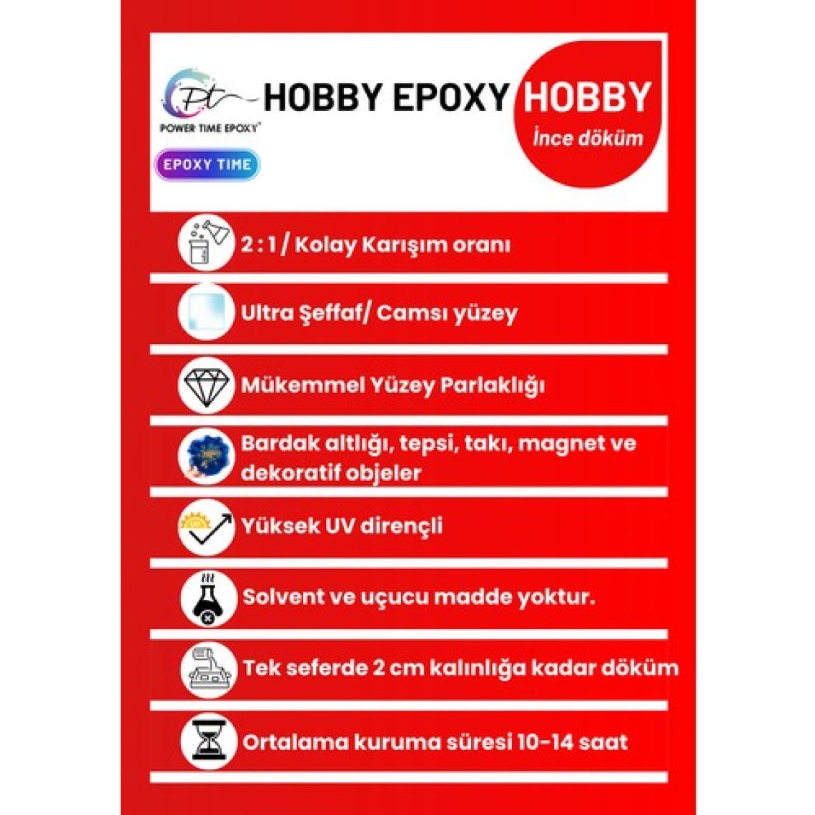 Power Time Epoxy 30 kg Power Time Epoxy Hobby Epoxy/ Ultra Şeffaf ve Parlak Epoksi Reçine Ince Döküm Hobi Epoksi