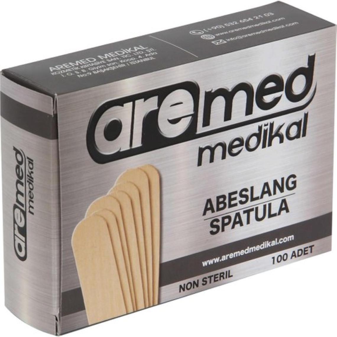 Aramed Ahşap Dil Çubuğu (Abeslang) - 100 Adet