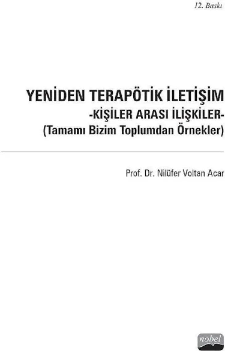 Yeniden Terapötik Iletişim - Kişiler Arası Ilişkiler