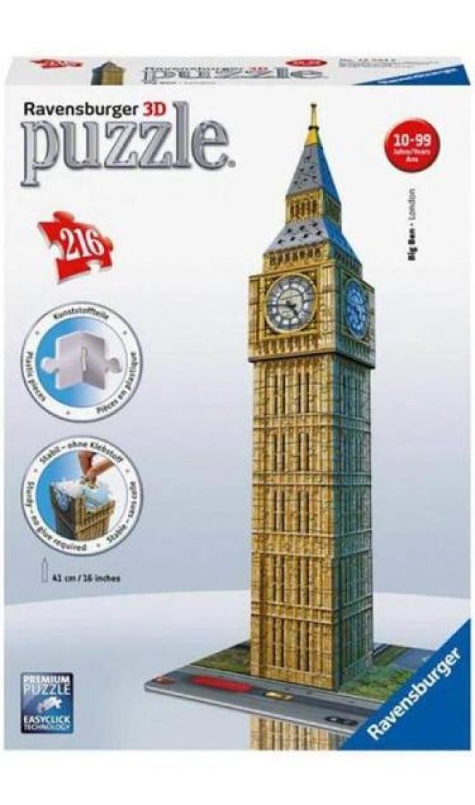 Ravensburger 3 Boyutlu 216 Parçalı Plastik Puzzle Big Ben Saat Kulesi-125548