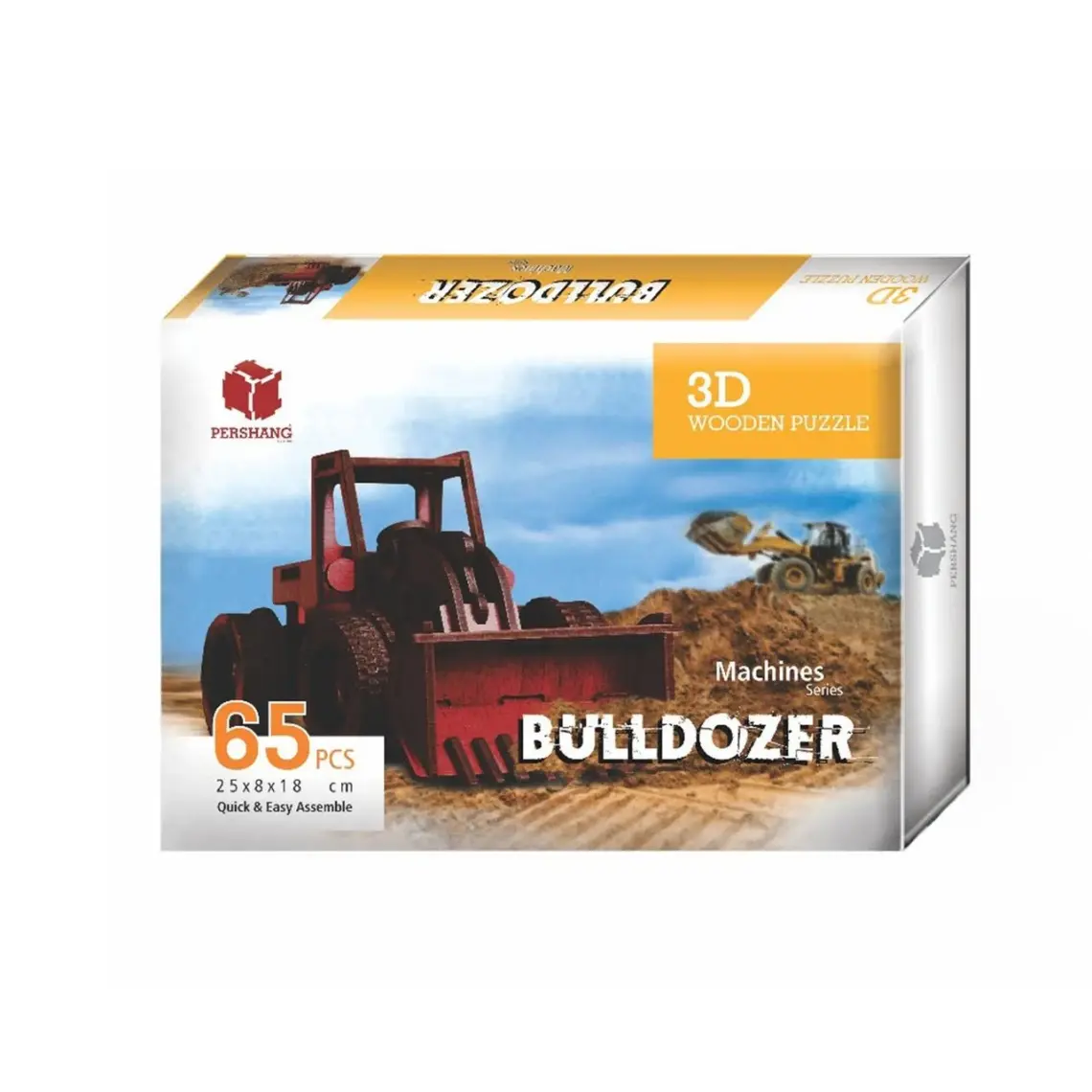 Pershang Buldozer 65 Parça Ahşap 3D Puzzle