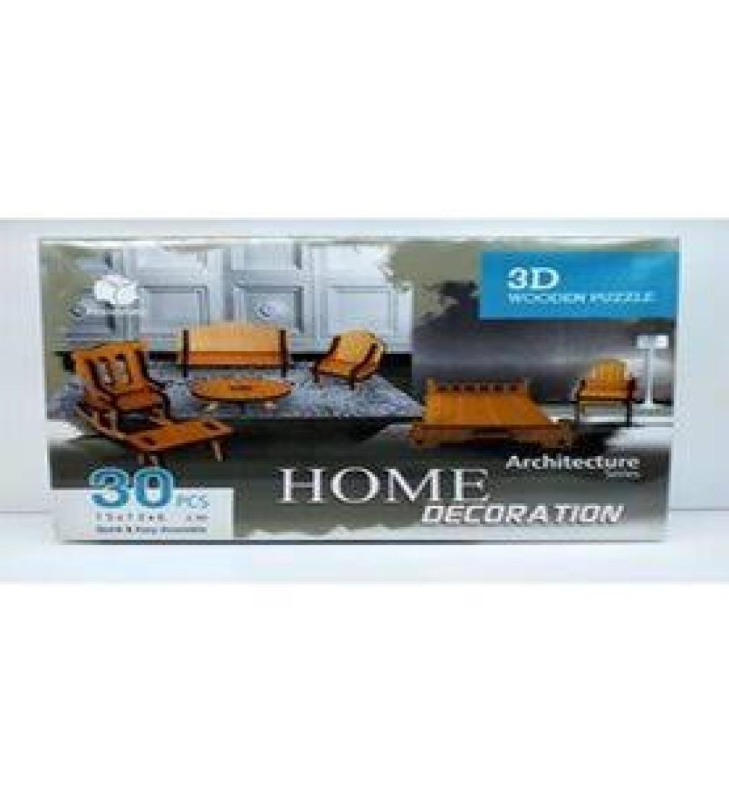 Pershang Ev Eşyaları 30 Parça Ahşap 3D Puzzle