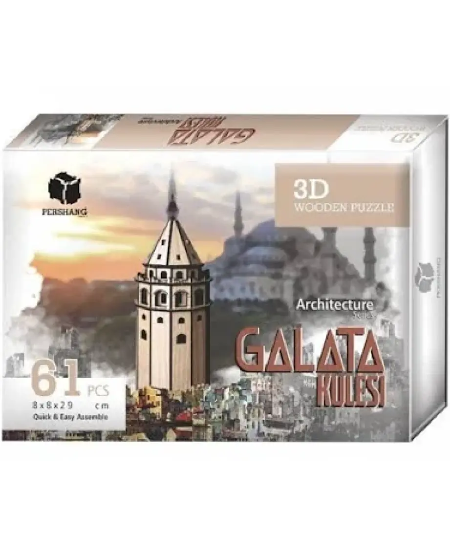 Pershang Galata Kulesi 61 Parça Ahşap 3D Puzzle