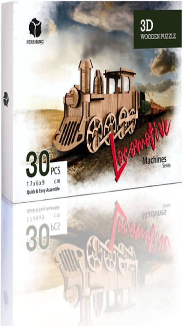 Pershang Lokomotif 30 Parça Ahşap 3D Puzzle