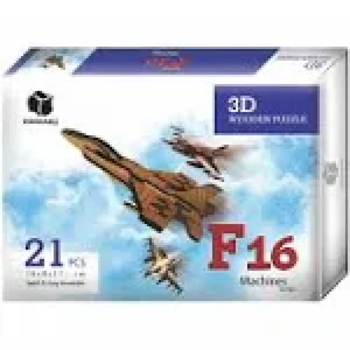 Pershang F16 Uçağı 21 Parça Ahşap 3D Puzzle