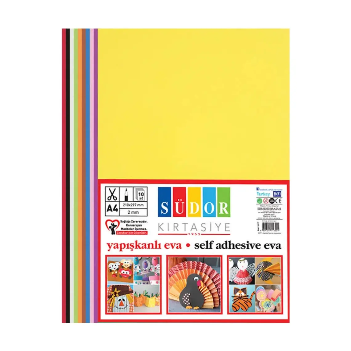 Südor Eva 20X30 Cm 2 Mm 10 Renk Yapışkanlı Sk17