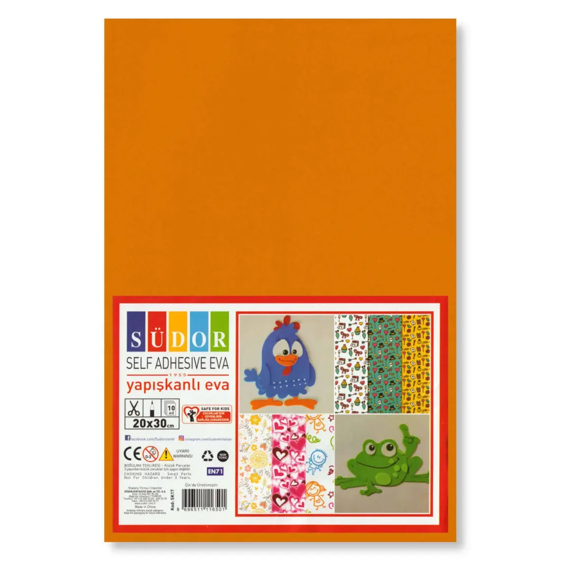 Südor Eva 20X30 Cm 2 Mm 10 Renk Yapışkanlı Sk17