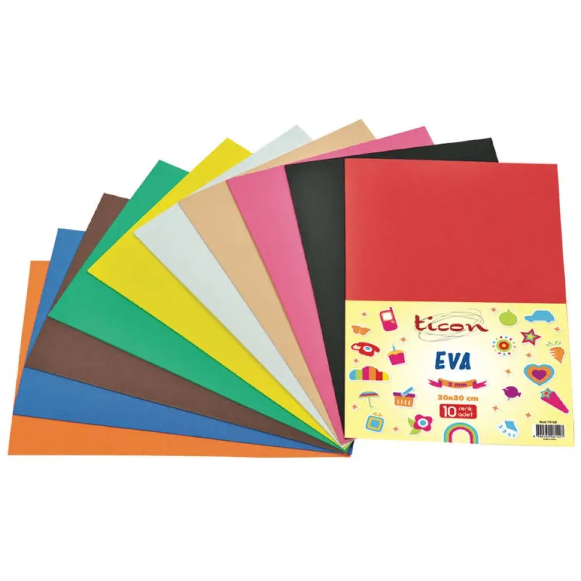Südor Eva 20X30 Cm 2 Mm 10 Renk Yapışkanlı Sk17
