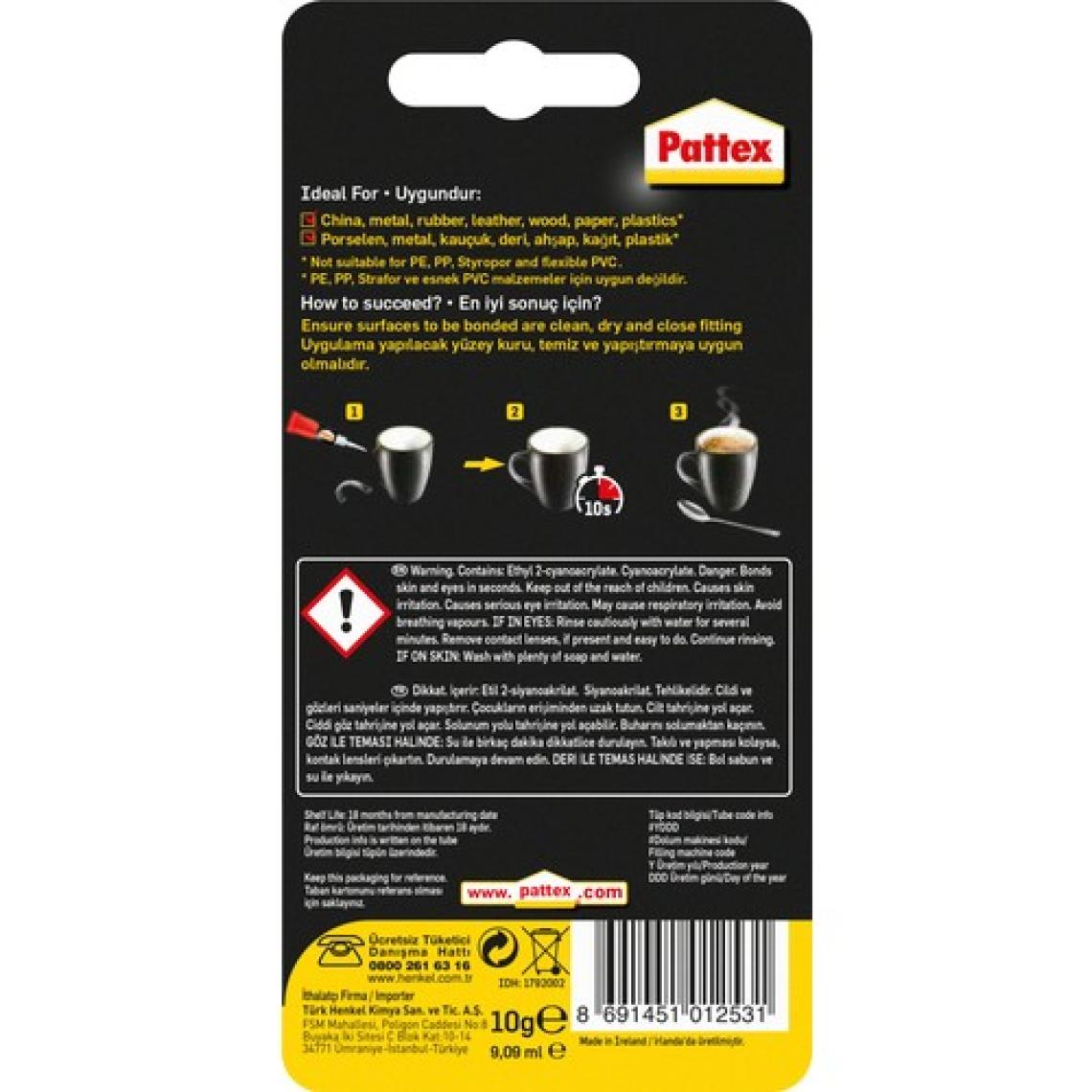 Pattex Japon Yapıştırıcı Süper Hızlı 10 g