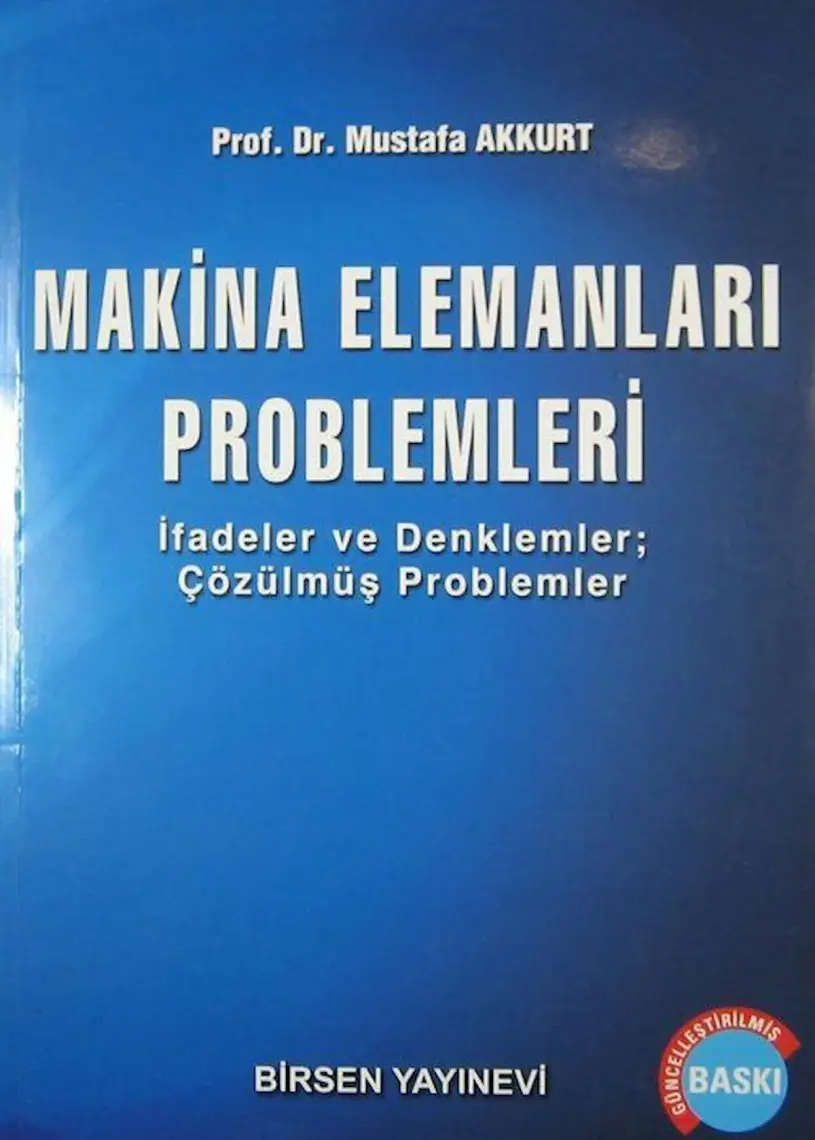Makina Elemanları Problemleri - Mustafa Akkurt