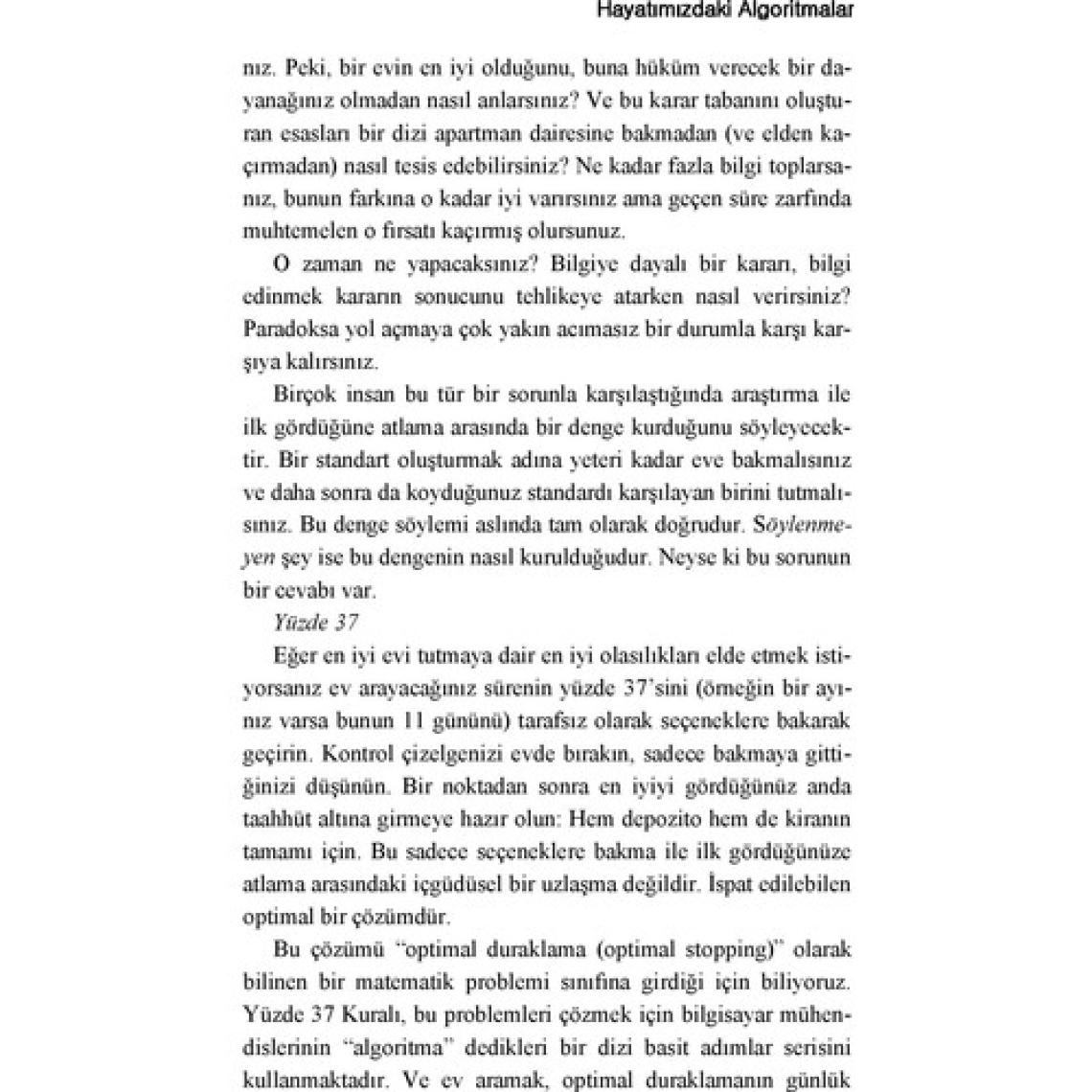 Hayatımızdaki Algoritmalar: Günlük Kararların Bilgisayar Bilimi - Brian Christian ve Tom Griffiths