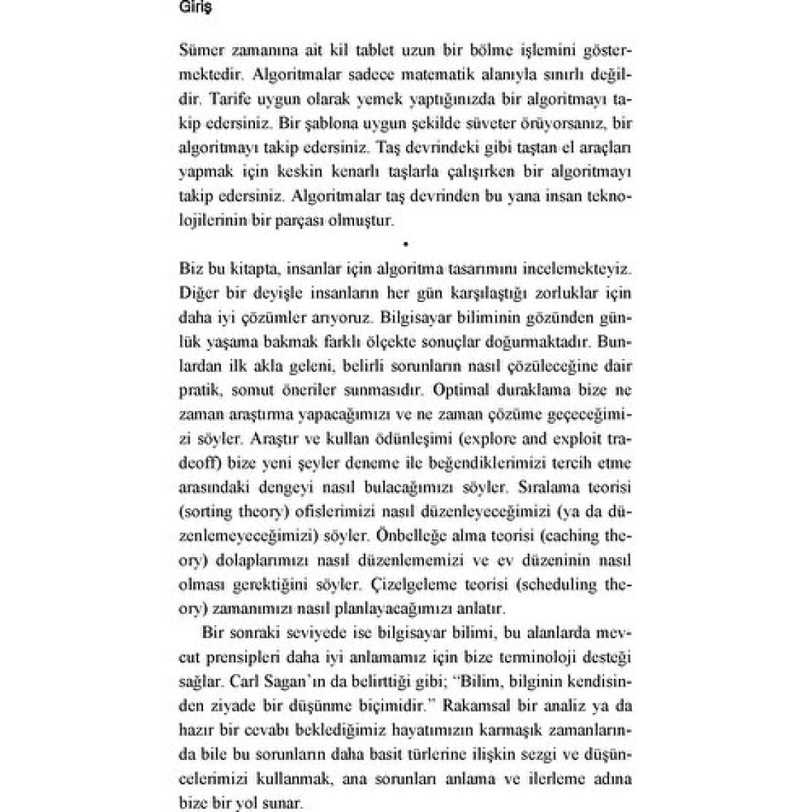 Hayatımızdaki Algoritmalar: Günlük Kararların Bilgisayar Bilimi - Brian Christian ve Tom Griffiths