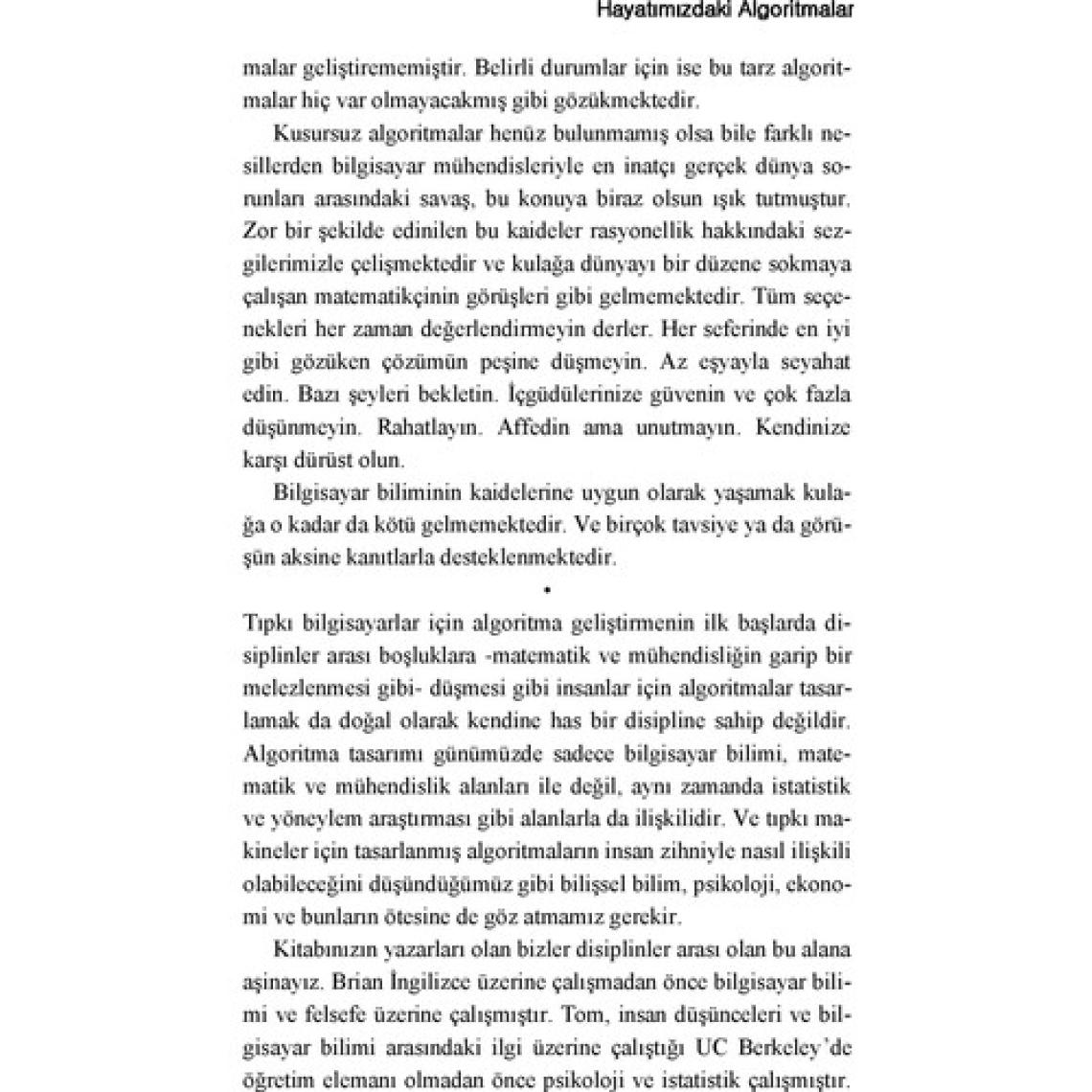 Hayatımızdaki Algoritmalar: Günlük Kararların Bilgisayar Bilimi - Brian Christian ve Tom Griffiths