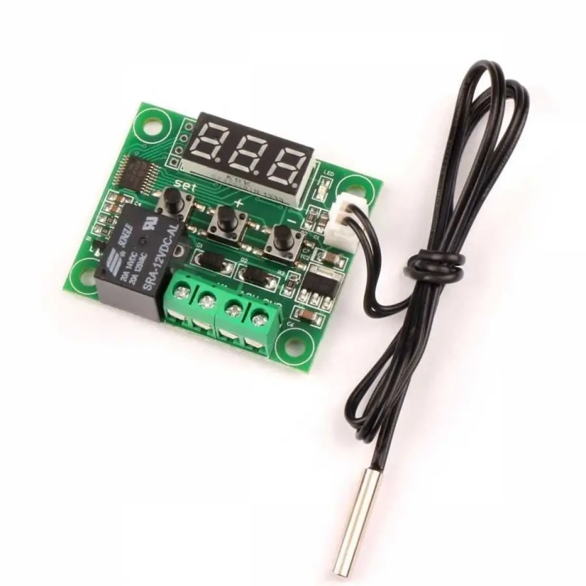 Elektromall W1209 Röle Çıkışlı Dijital Termostat, Kuluçka, Akvaryum Sıcaklık Kontrol Kartı
