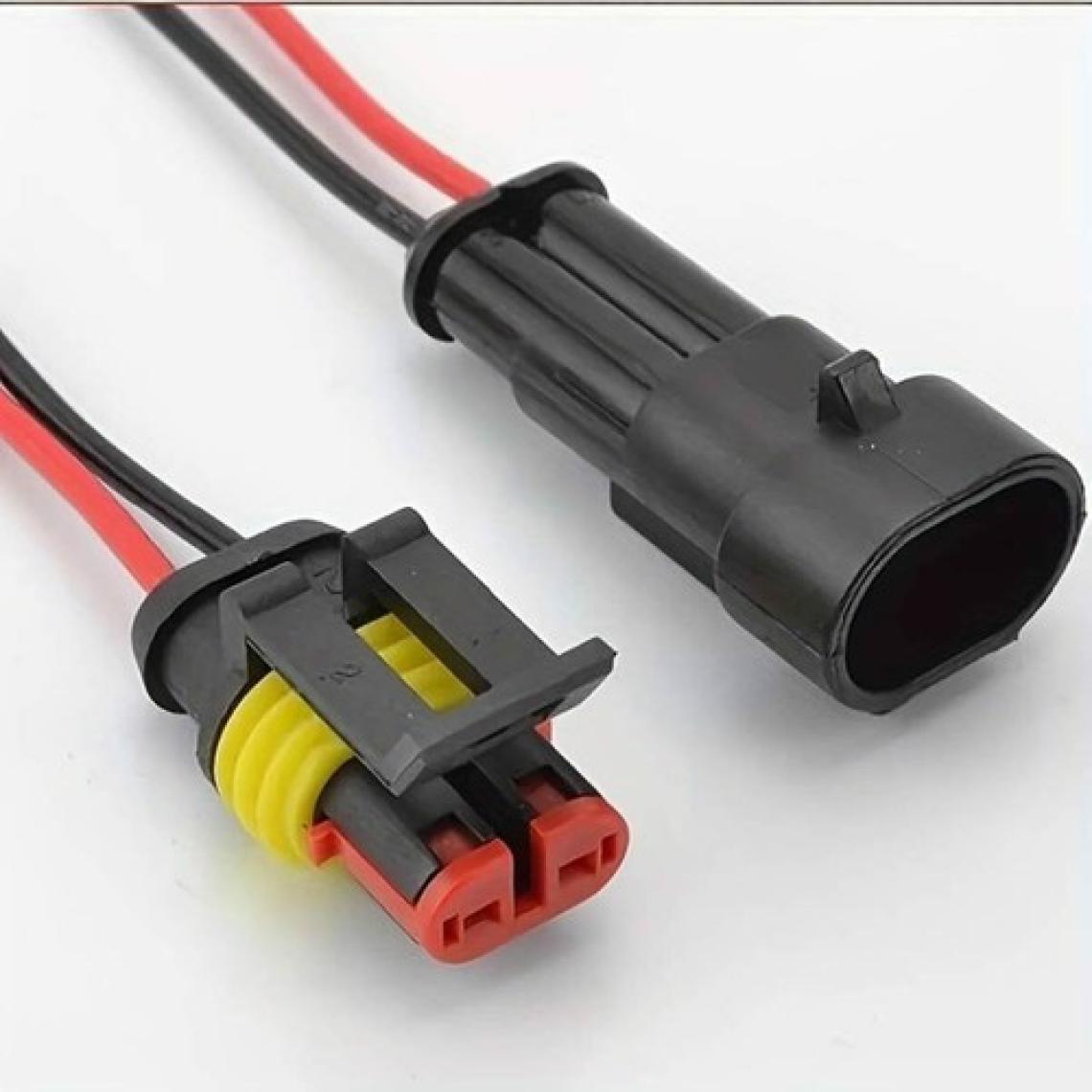 Roboyol Store 2 Pin Kablolu Su Geçirmez Konnektör Çift IP65 200MM Kilitli Erkek Dişi Kolay Bağlantı Soketi