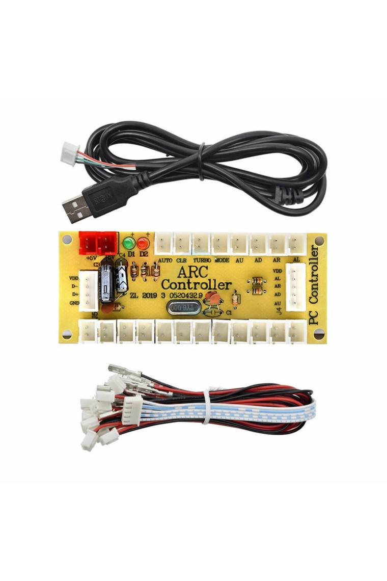 Arcade USB Kontrol Kart Seti Pc Joystick Oyun Kol Konsol Buton Kablo Kit 5V Diy Sıfır Gecikme Kit