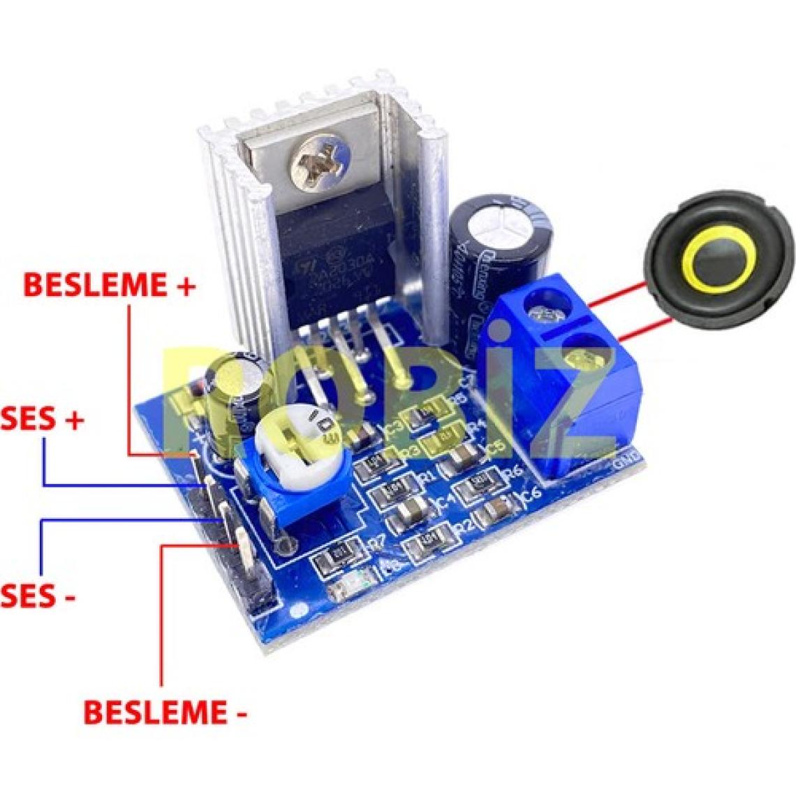 Alkatronik TDA2030A Amfi Modül Ses Yükseltici 6V 12V 18W Müzik Ses Mono