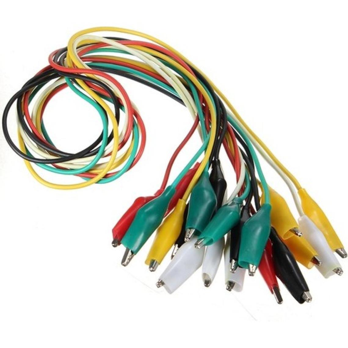 Elektronikport Krokodil Test Kablosu 45-50CM - 10 Adet (Timsah Ağız)