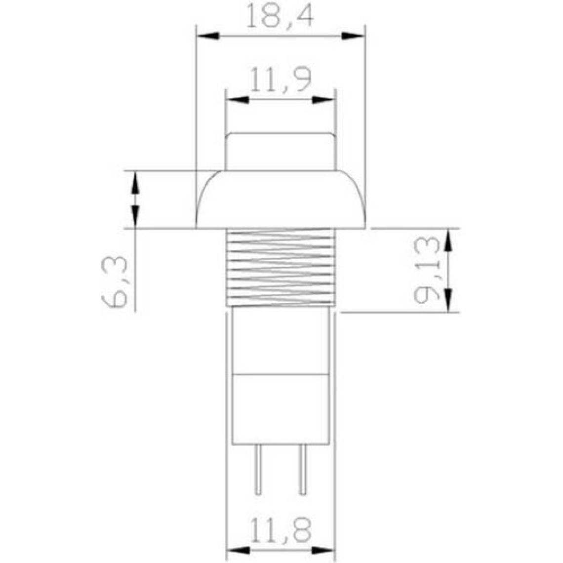 Robo90 PBS-11A Kalıcı Push Buton - Anahtar - 12MM - Kırmızı