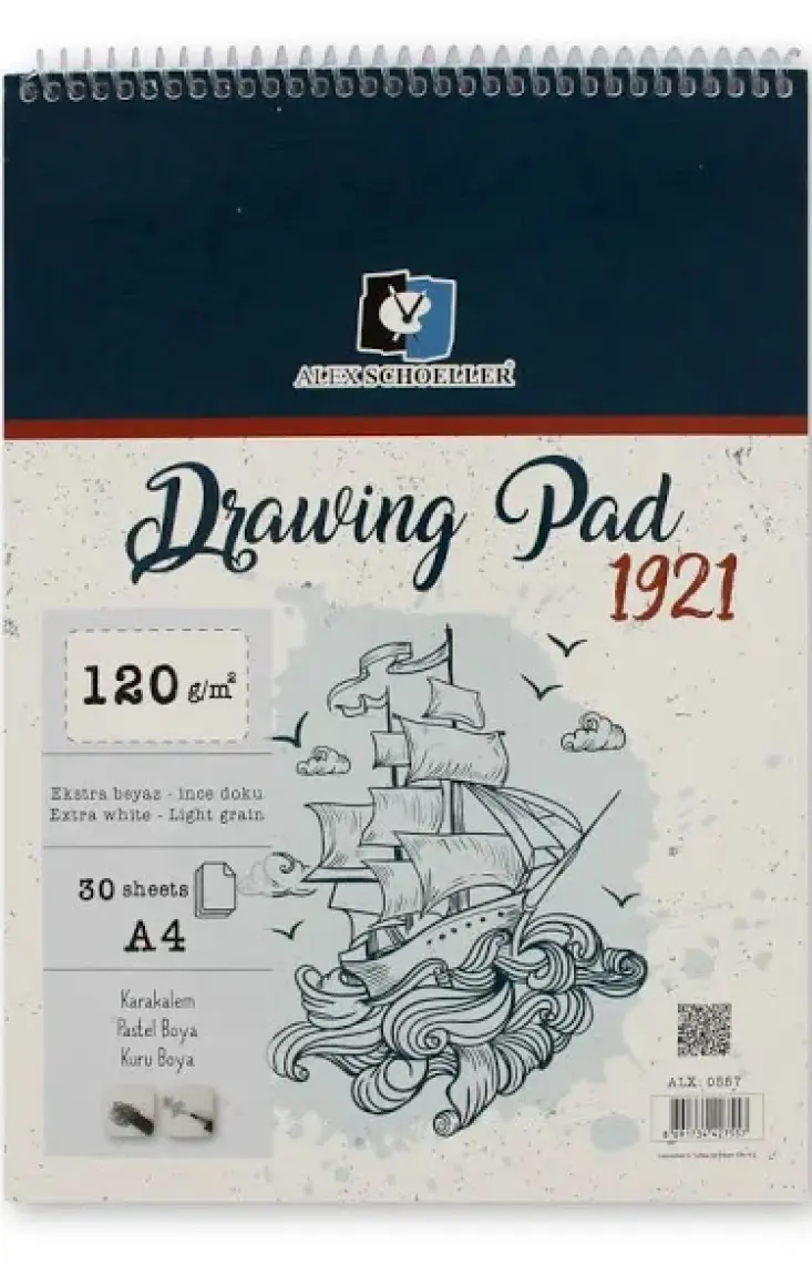 Alex Schoeller Drawing Pad A4 120 gr Spiralli 30 Yaprak Defter