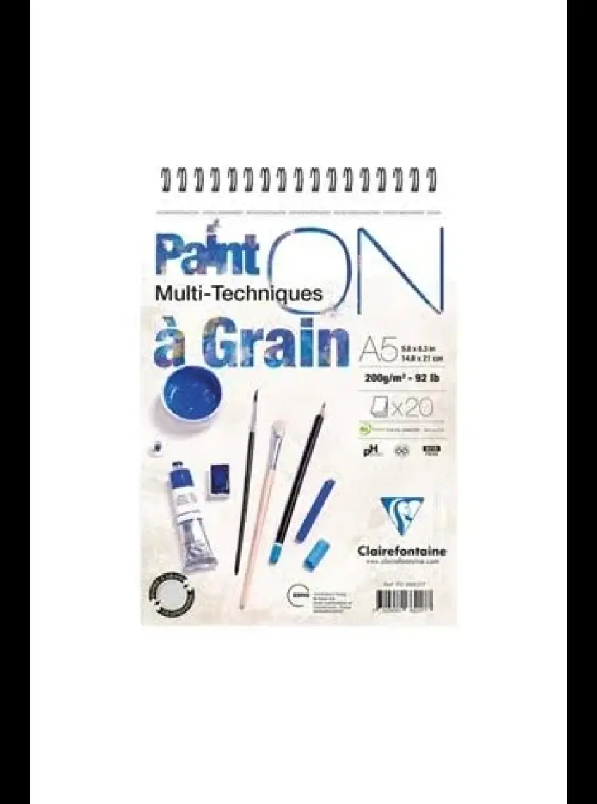 Clairefontaine Paint On Üstten Spiralli 200 Gr 20 Yp A5 Çok Amaçl