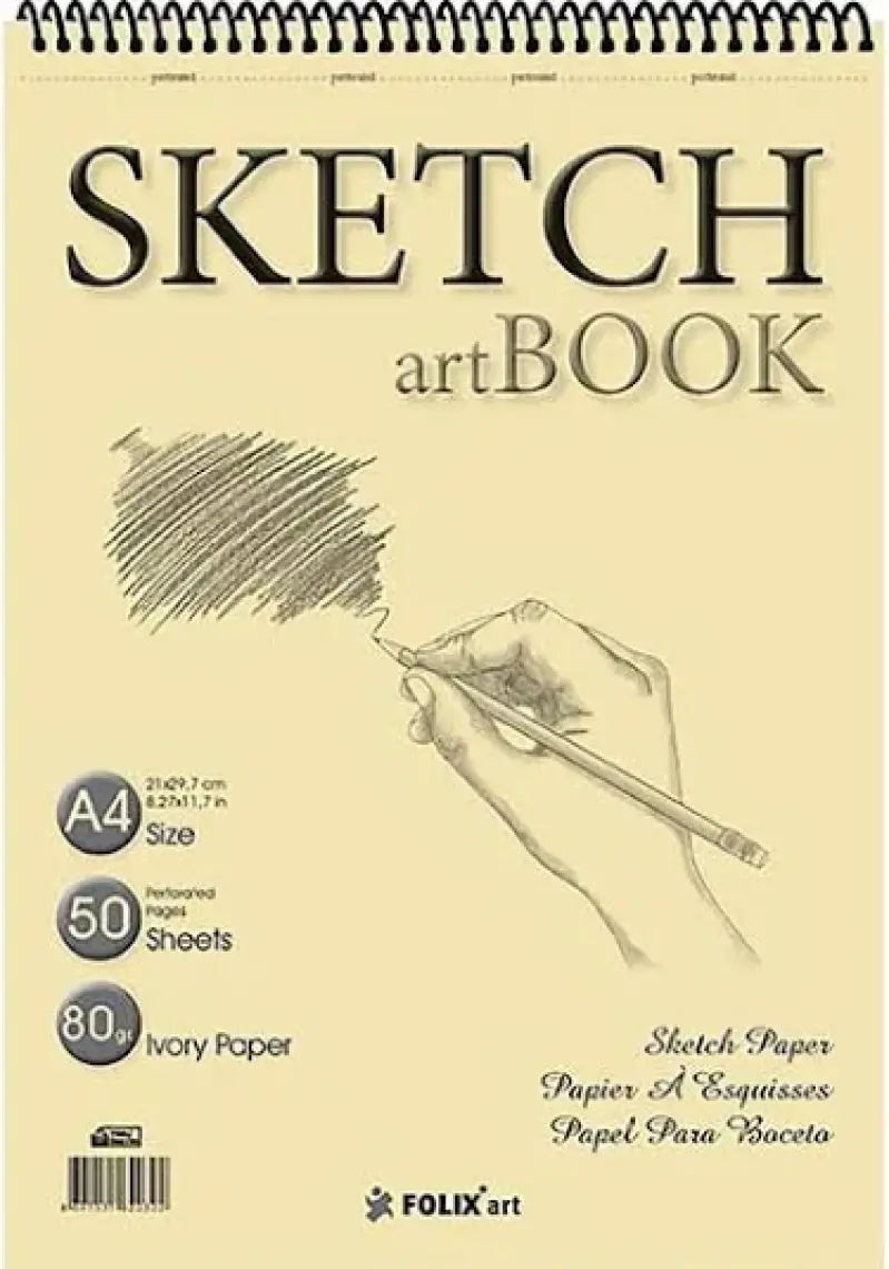 Folix Sketchbook SAHRA A4 Spiralli 90 gr. Ivory 50 yaprak Eskiz Defteri
