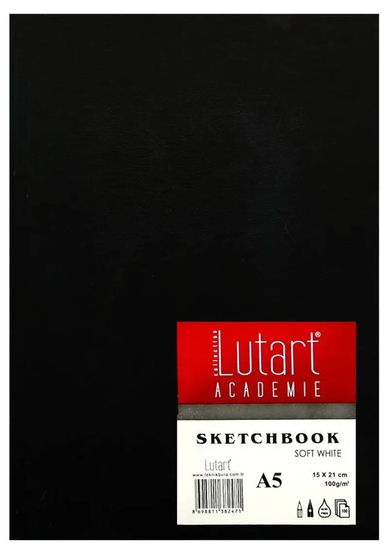 Lutart Sketchbook Sert Kapak 100 gr. 100 Sayfa A5