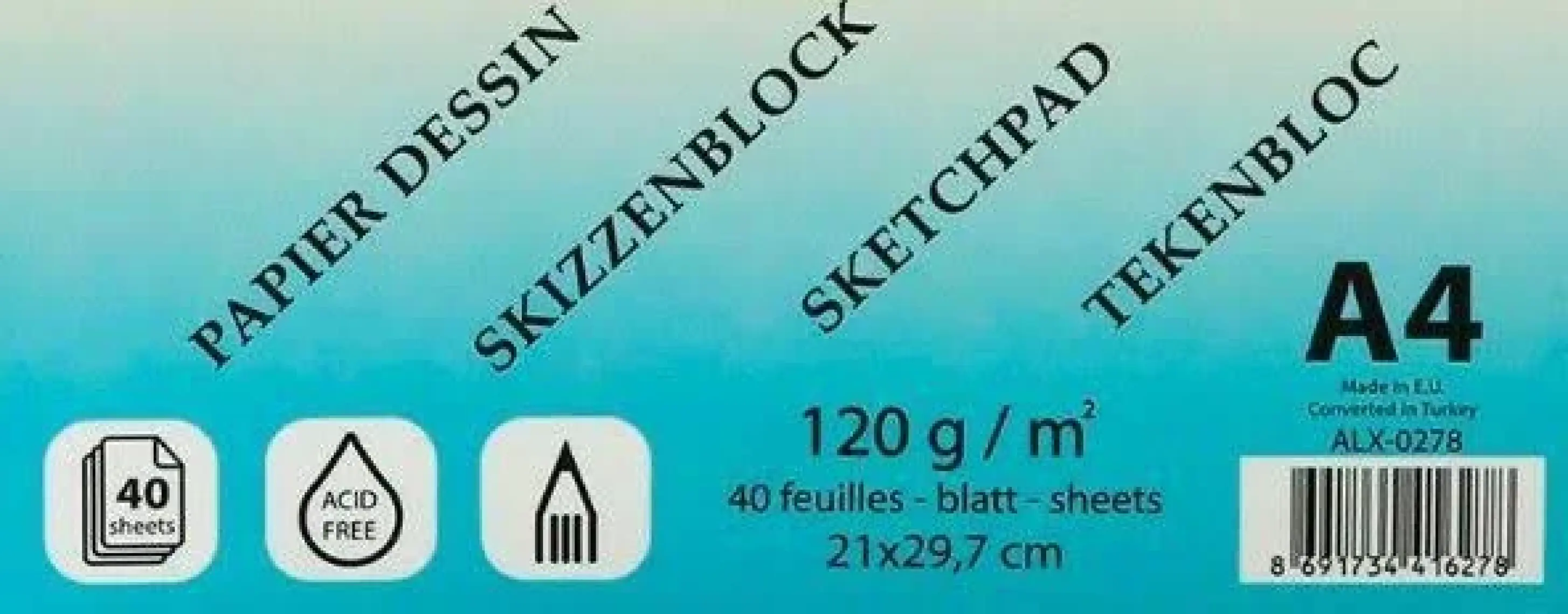 Alex Eskiz A4 120 Gr Spiralli  40Yaprak Alx -0278