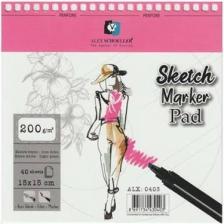 Alex Schoeller Spiralli Sketch Marker Defteri Pad 200 gr 40 Yaprak 15 x 15 cm