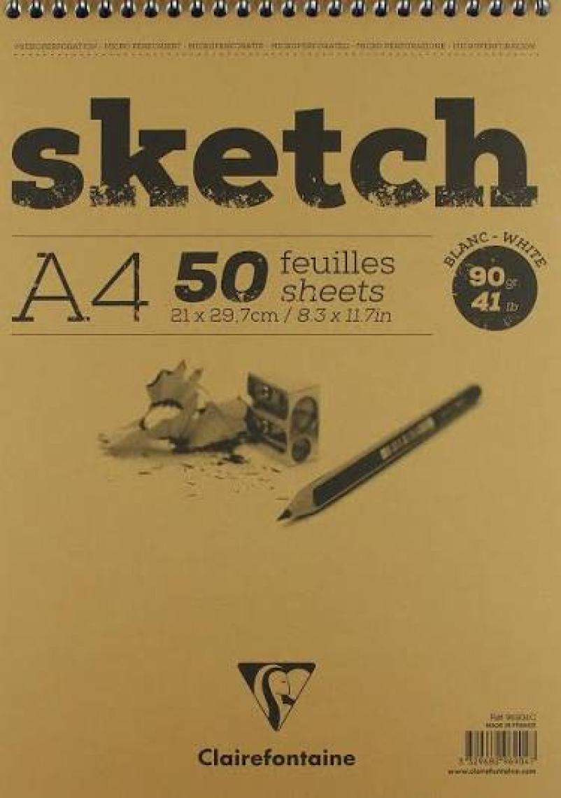 Clairefontaine Esquisse Blanc Beyaz Sketch Blok 50 Yaprak 90 Gr. A4