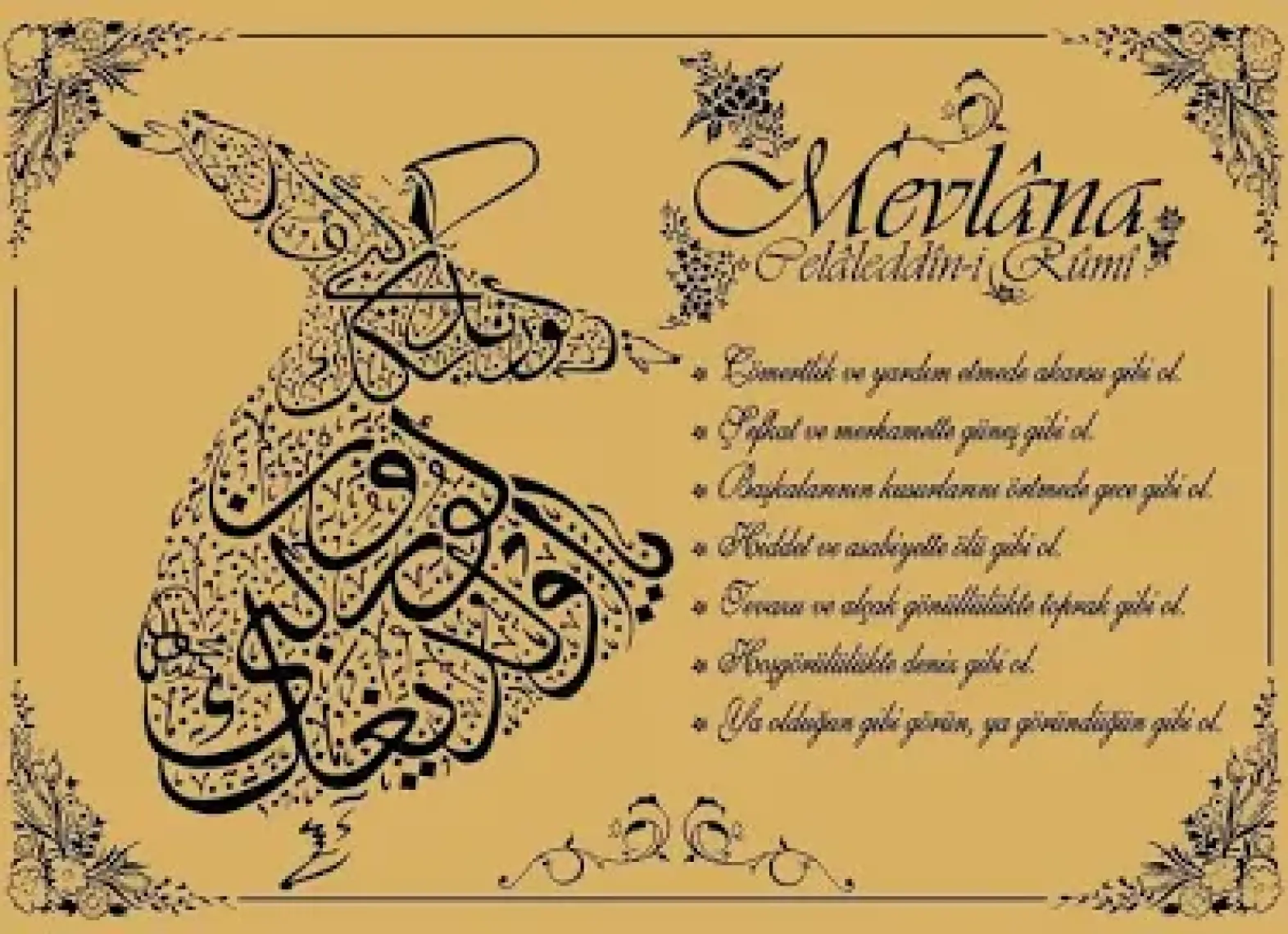Art Puzzle Hz.Mevlana'nın Yedi Öğüdü(Simli Kadife)