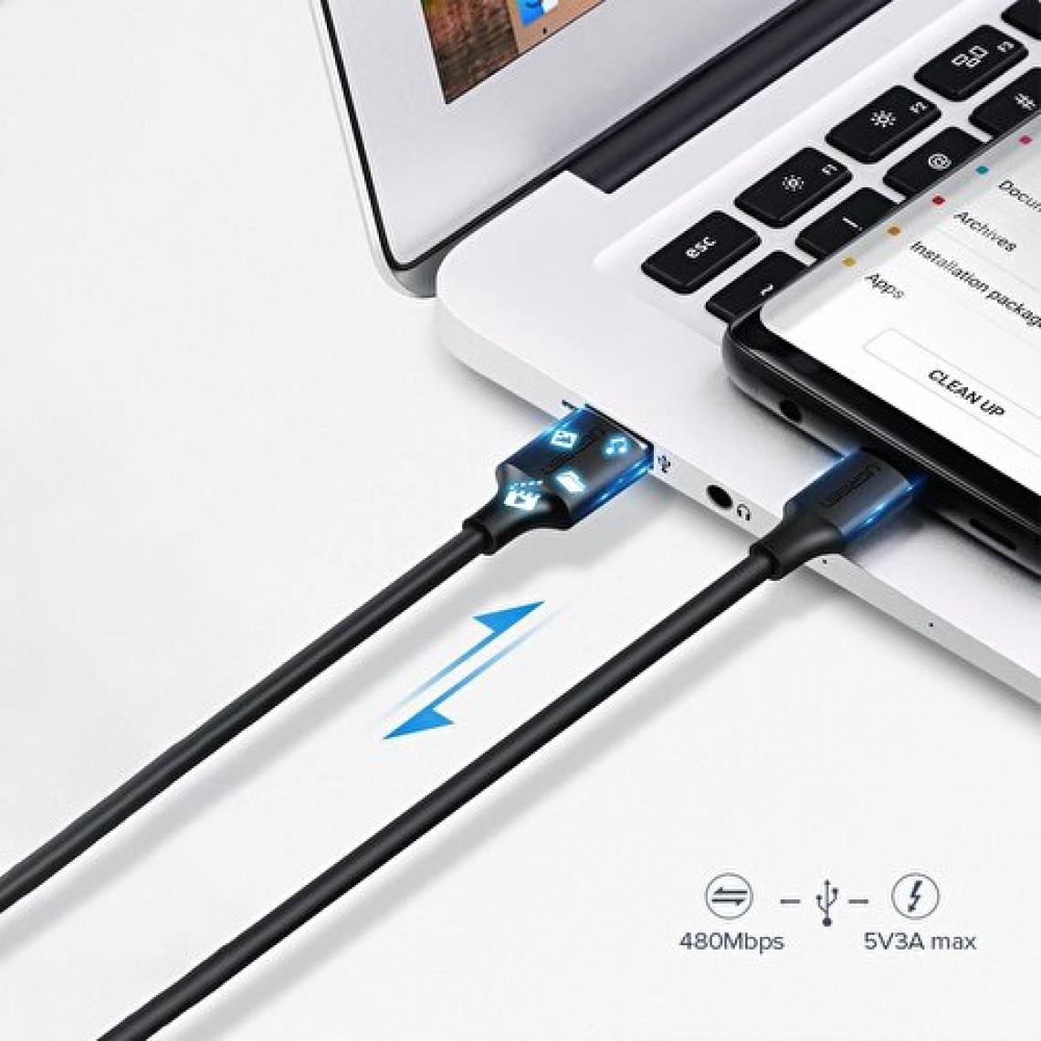Ugreen USB Type-C Şarj ve Data Kablosu Siyah 50 CM