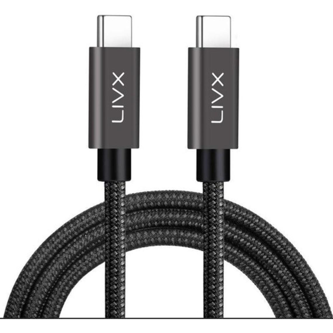 Livx Solid 100W 5A Type C To Type C PD 2.0 5 Gbps Hızlı Şarj ve Data Kablosu 2 Metre Space Gray Lva-Tct