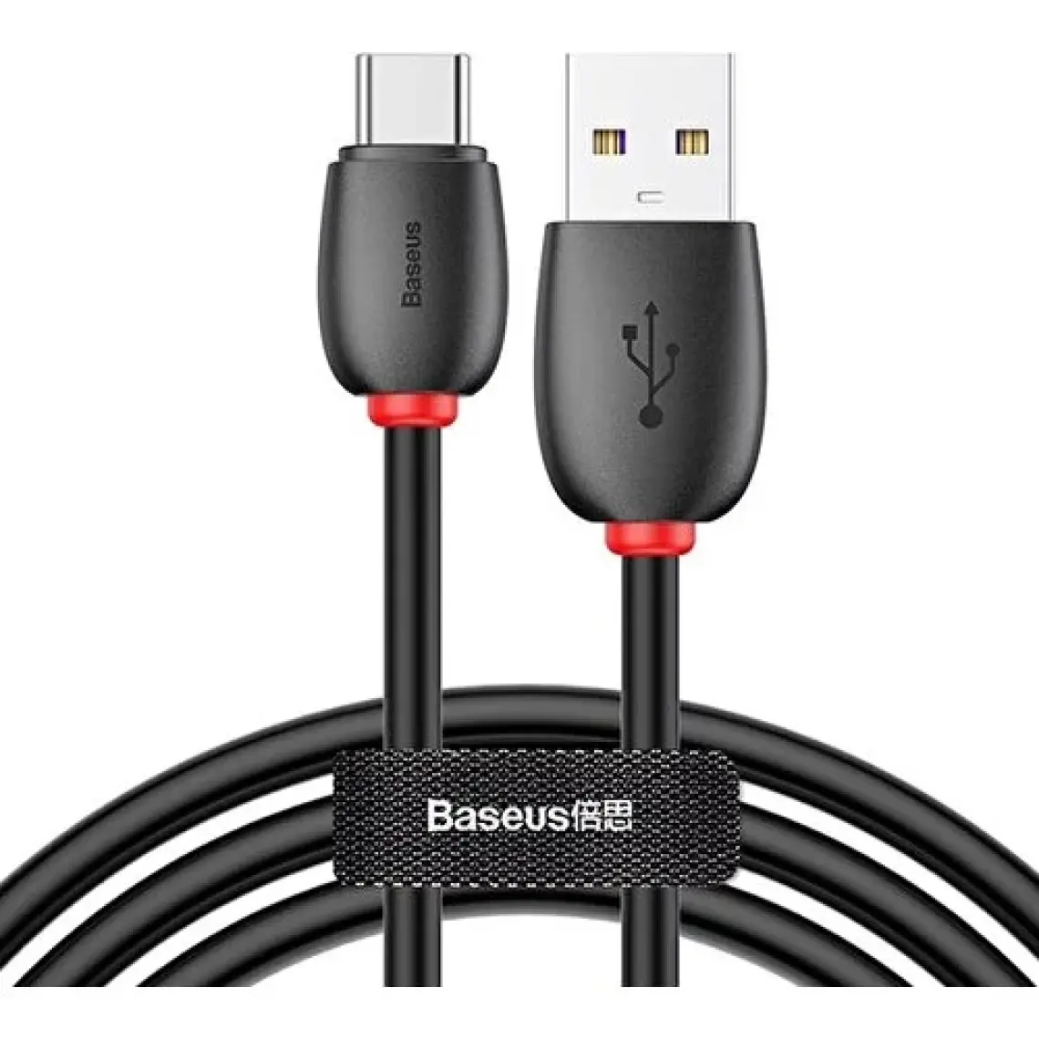 Baseus Purple Ring 1 m 5A 40 W Type-C Hızlı Data ve Şarj Kablosu Siyah