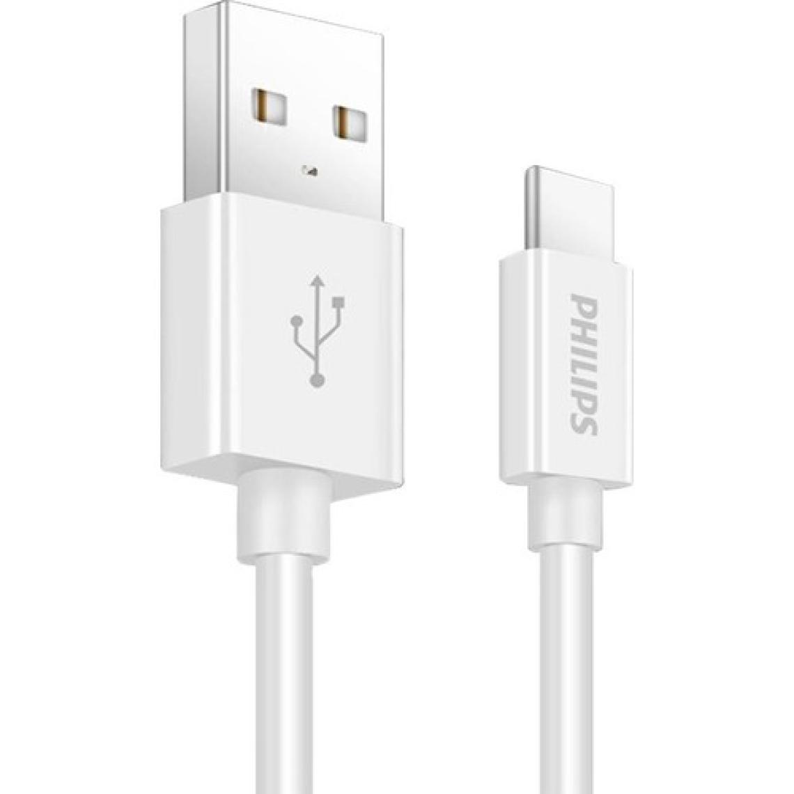 Philips SWR1601/93 USB Type-C 3A Hızlı Şarj ve Data Kablosu Beyaz 1 Metre