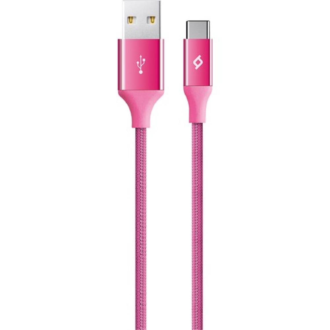 Ttec AlumiCable 2DK18P 1.2 m Pembe USB to Type-C Şarj Kablosu