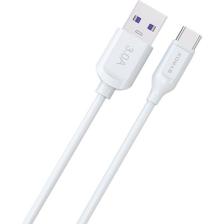 Syrox C109 Type-C Hızlı Şarj ve Data Kablosu 1mt 3.0A 18W Beyaz