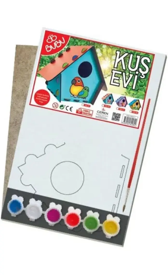 Bubu Kuş Evi Ahşap Boyama Seti